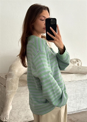 Adanne stripe polo bluse Mint/Blue Boii Studios 